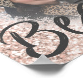 Beste vriendin Roze Goud Glitter Foto Poster (Hoek)
