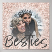 Beste vriendin Roze Goud Glitter Foto Poster (Voorkant)