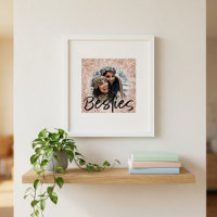 Beste vriendin Roze Goud Glitter Foto 