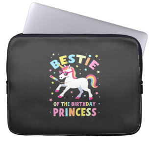 Beste vriendin van de verjaardagsprinses meisje da laptop sleeve