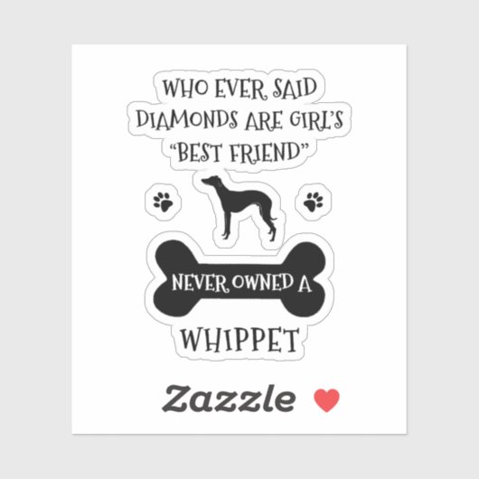 Beste vriendin van Whippet Sticker (Vel)