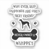 Beste vriendin van Whippet Sticker (Voorkant)