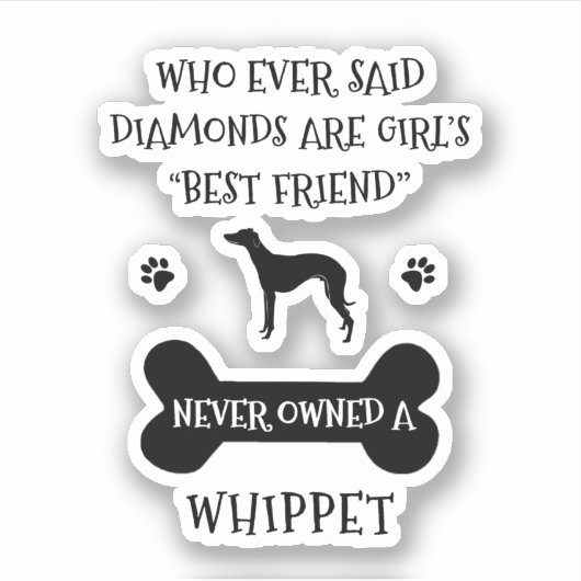Beste vriendin van Whippet Sticker (Voorkant)