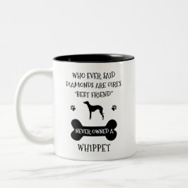 Beste vriendin van Whippet Tweekleurige Koffiemok