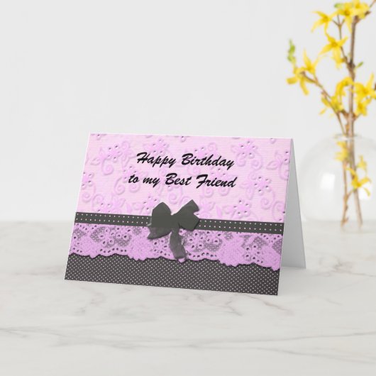 beste vriendin voor blije verjaardag kaart (Gele Bloem)