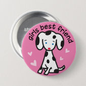 beste vriendin voor meisjes ronde button 7,6 cm (Voorkant /achterkant)