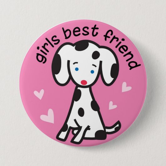 beste vriendin voor meisjes ronde button 7,6 cm (Voorkant)