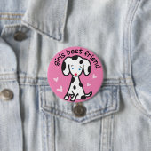 beste vriendin voor meisjes ronde button 7,6 cm (In situ)
