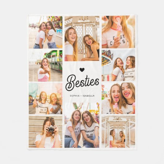 Beste vriendinnen foto collage fleece deken (Voorkant)