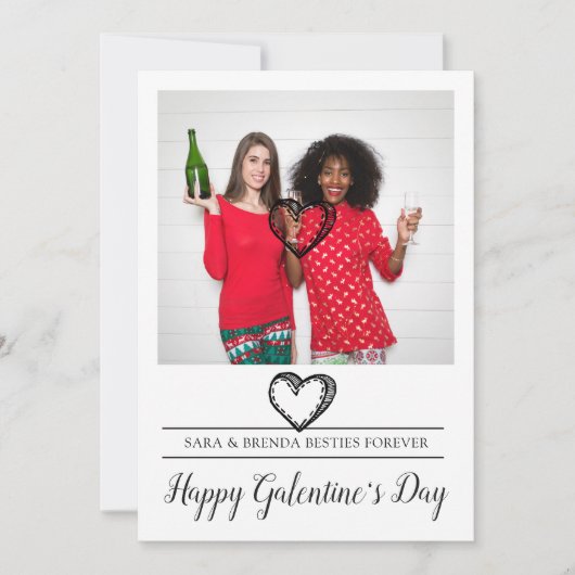 Beste vriendinnen Galentine's Day Feestdagenkaart (Voorkant)