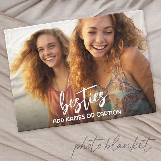 Beste vriendinnen met foto en aangepaste tekst - S Fleece Deken