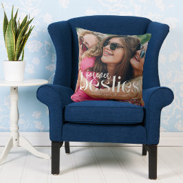 Beste Vriendinnen Modern Overlay met Twee Foto's Kussen