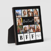 Beste vriendinnen Tien Foto Collage Modern Script  Fotoplaat (Voorkant)