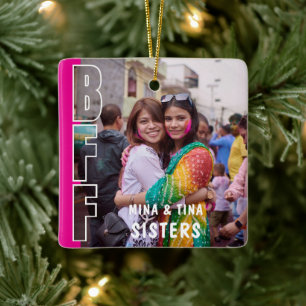 Beste Vriendinnen Voor Altijd en Zusters Foto Mage Keramisch Ornament