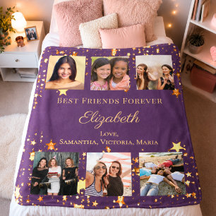 Beste vriendinnen voor altijd foto collage paars g fleece deken