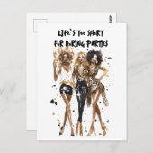 Beste vriendinnen zwarte krullende meisjes luipaar briefkaart (Voorkant / Achterkant)