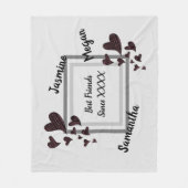 Beste vriendjesvriendschap met Bright Red Heart Fleece Deken (Voorkant)