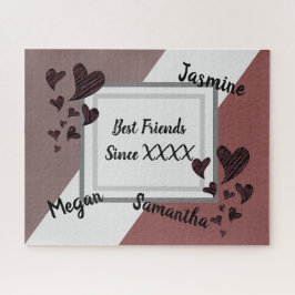 Beste vriendjesvriendschap met Bright Red Heart Legpuzzel