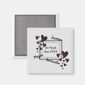 Beste vriendjesvriendschap met Bright Red Heart Magneet (Voorkant / Achterkant)