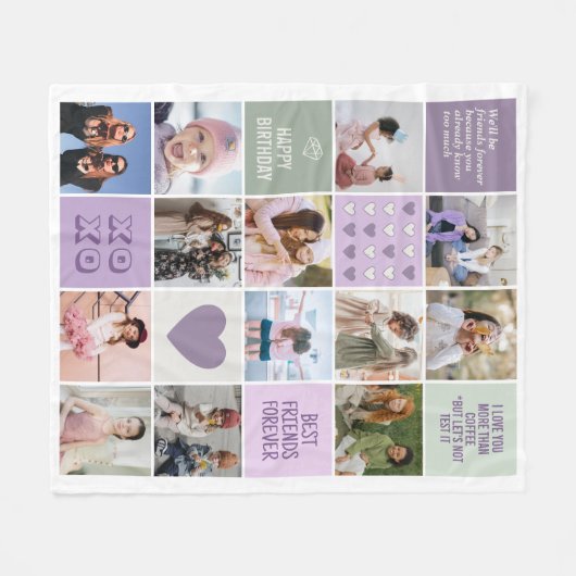 Beste Vriendschap Besties BFF Fotocollage Fleece Deken (Voorkant (Horizontaal))