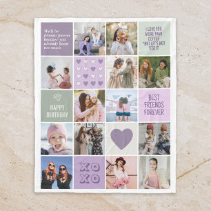 Beste Vriendschap Besties BFF Fotocollage Fleece Deken