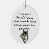 Beste vriendschappelijke Inspirerend Citaat Wolf,  Keramisch Ornament (Rechts)