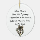 Beste vriendschappelijke Inspirerend Citaat Wolf,  Keramisch Ornament (Links)