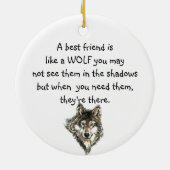 Beste vriendschappelijke Inspirerend Citaat Wolf,  Keramisch Ornament (Achterkant)