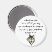 Beste vriendschappelijke Inspirerend Citaat Wolf,  Magneet (Voorkant / Achterkant)