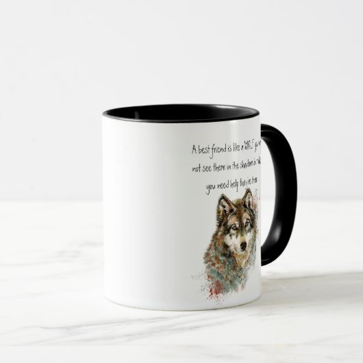 Beste vriendschappelijke Inspirerend Citaat Wolf, Mok (Voorkant rechts)