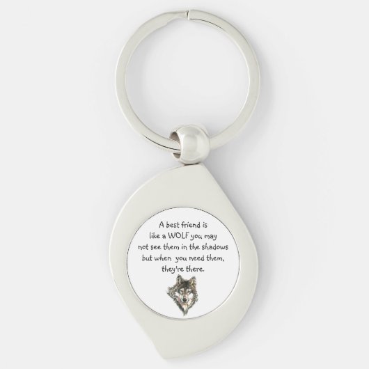 Beste vriendschappelijke Inspirerend Citaat Wolf,  Sleutelhanger (Voorkant)
