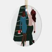 Beste vriendschappelijke kerstmis voor zwarte meis keramisch ornament (Rechts)