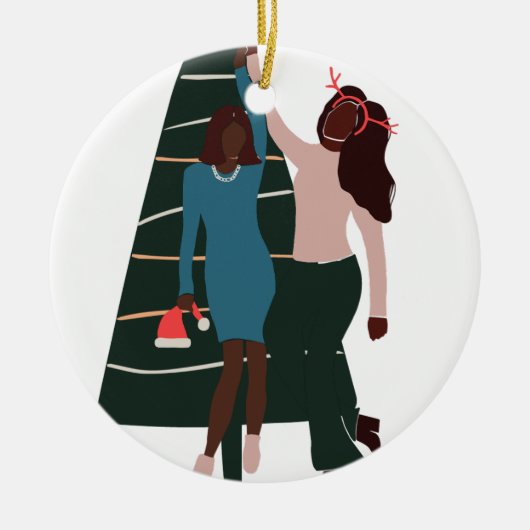 Beste vriendschappelijke kerstmis voor zwarte meis keramisch ornament (Voorkant)