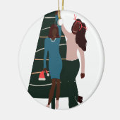 Beste vriendschappelijke kerstmis voor zwarte meis keramisch ornament (Links)