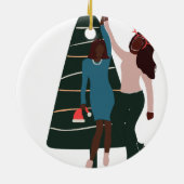 Beste vriendschappelijke kerstmis voor zwarte meis keramisch ornament (Achterkant)