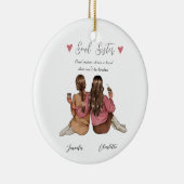 Beste vriendschappelijke persoonlijke Plaque Keramisch Ornament (Rechts)