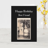 Beste vriendschappelijke verjaardag met je foto kaart (Gele Bloem)