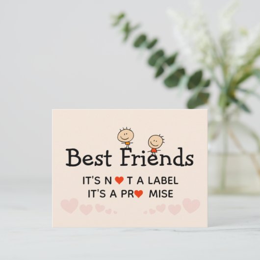 Beste vriendschapsbelofte briefkaart (Staand voorkant)