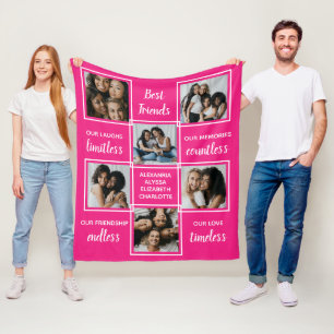 Beste vriendschapsvriendschap Geem Roze foto Colla Fleece Deken