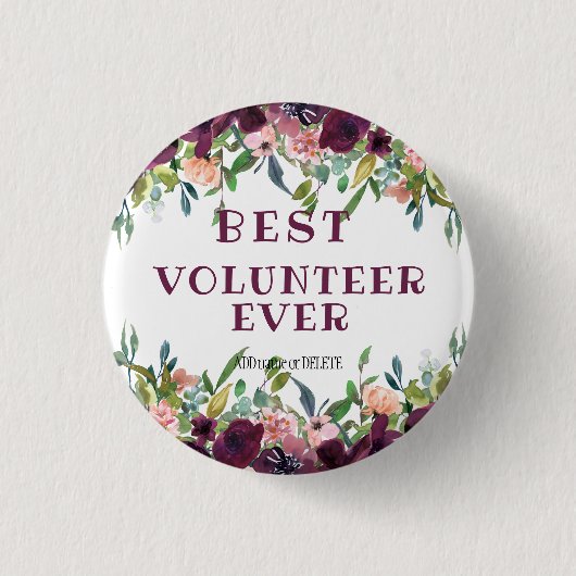 Beste vrijwilliger ooit geweldig, dank je cadeau ronde button 3,2 cm (Voorkant)