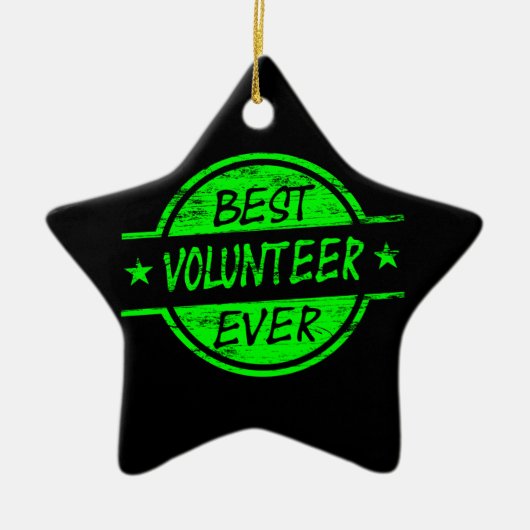 Beste vrijwilliger ooit groen keramisch ornament (Voorkant)