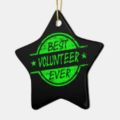 Beste vrijwilliger ooit groen keramisch ornament (Links)