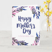 Beste vrouw die ik ken Moederdagkaart Kaart (Gele Bloem)