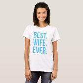 Beste vrouw in moderne blauwe tekst t-shirt (Voorkant volledig)