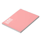 Beste vrouw in moderne witte tekst op roze notitieblok (Linkerzijde)