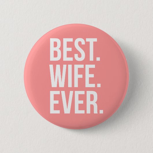 Beste vrouw in moderne witte tekst op roze ronde button 5,7 cm (Voorkant)