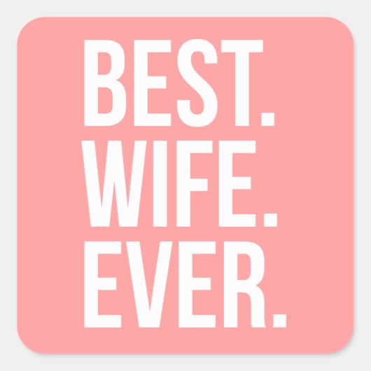 Beste vrouw in moderne witte tekst op roze vierkante sticker (Voorkant)