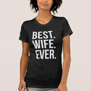 Beste vrouw in moderne witte tekst op zwart t-shirt