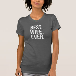 Beste vrouw in moderne witte tekst op zwart t-shirt