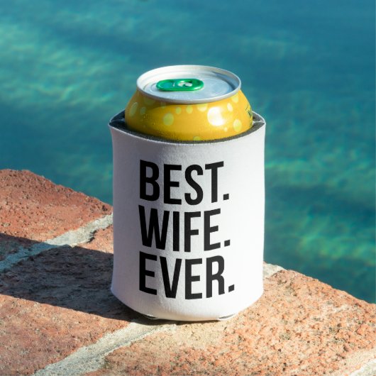 Beste vrouw in moderne zwarte tekst blikjeskoeler (Insitu Zwembad)